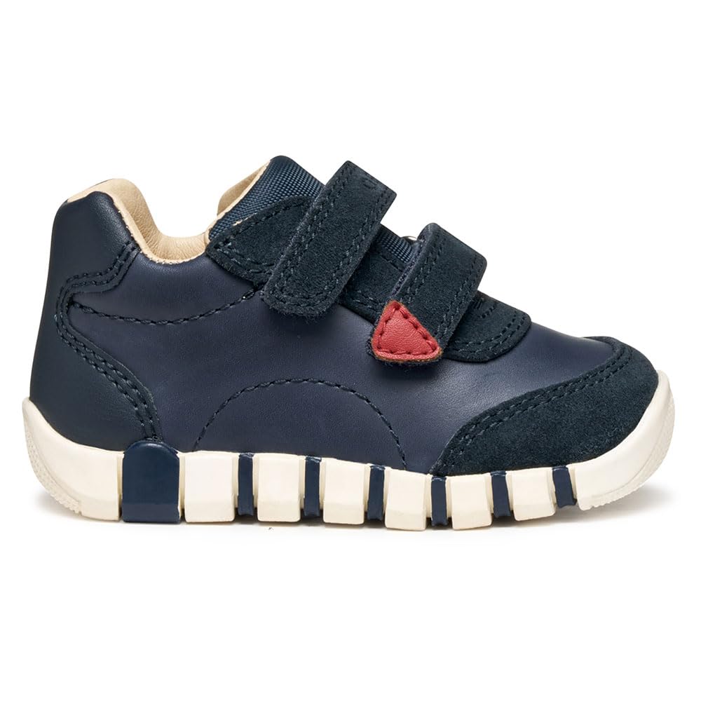 Geox Baby B IUPIDOO BOY First Walker Shoe, Navy/RED, 6 UK Child