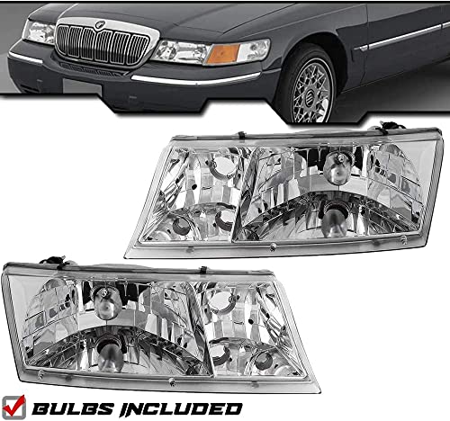 Epic Lighting Amoe Replacement Headlights Assembly Compatible With Mercury 98-02 Grand Marquis Cs Ls Sedan [ Fo2502149 Yw3Z13008Cb Fo2503149 Yw3Z13008Bb ] Pair #TOP1