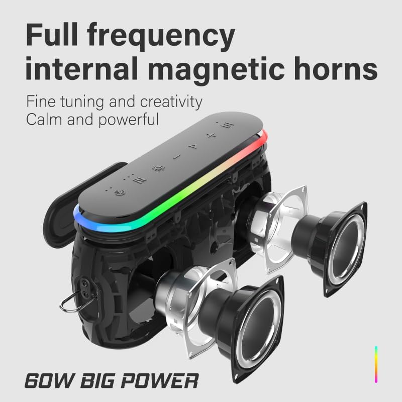 xdobo X8 II Mini Portable Bluetooth Speaker Small Bluetooth Speaker Waterproof IPX6 Computer Speakers Wireless with RGB Lights for Home/Outdoor/Party/Beach/Birthday Gift - Image 8