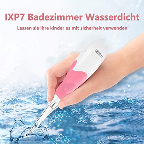 Seago SG-513 Elektrische Zahnbürste Kinder Baby Kinderzahnbürste Elektrisch ab 0-3 Jahre mit LED Licht Smart Timer Babyzahnbürste Wasserdicht IPX7 Schallzahnbürste (Baby Rosa)