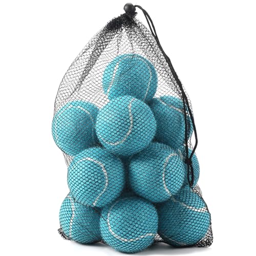INSUM Bulk Tennis Balls, 12 Pack Extra Duty Practice Balls with Mesh Bag