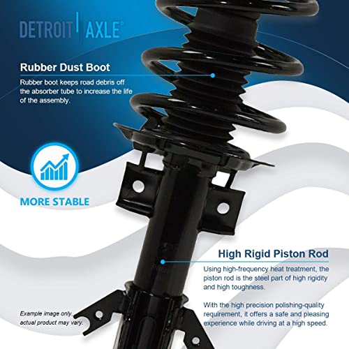 Image of Detroit Axle - FWD 4pc Struts Shock Absorbers Kit for 2013-2020 Ford Fusion, 2 Front Struts w /Coil Spring 2 Rear Shocks Absorbers 2013 2014 2015 2016 2017 2018 2019 2020 Replacement Suspension