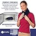 SunnyBay Microwave Heating Pad, Microwavable Heated Neck and Shoulder Wrap for Moist Hot or Cold Therapy, Lightly Weighted with Moldable Flaxseed, 26x6 Inches, Made in USA, Navy Blue