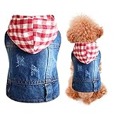 Tomppy Dog Jean Jacket Cool Shirt Spring Denim Vest Coat T-Shirt for Small Dogs Cats Doggy Hoodie Co