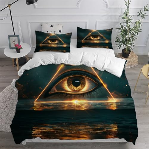 Parure de couette king en microfibre de qualité supérieure œil du monde - 6
