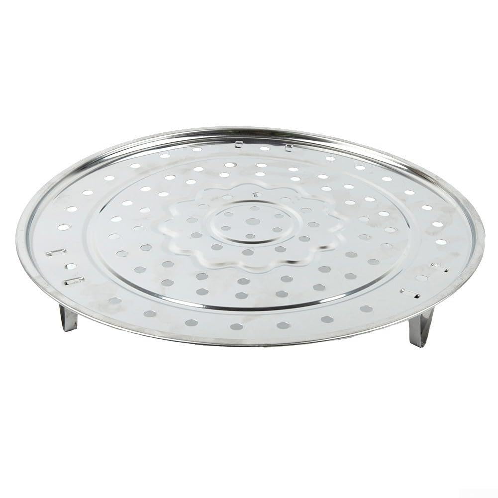 Bandeja de vapor ajustable de acero inoxidable con 3 soportes desmontables para ollas, sartenes, utensilios de cocina, placa de vapor redonda de 18 a 30 cm (20 cm)