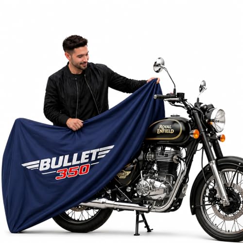 Image of Kayme Motorcycle Cover Waterproof Heavy Duty All Weather, Quad 4 Wheeler Cover Sun Rain Snow Protection (Blue, RE Bullet 350)