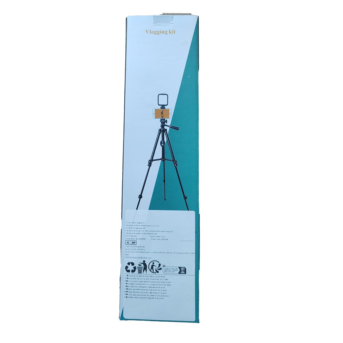 Kit vidéo pour smartphone, kit de vlogging, kit Youtuber, avec microphone et trépied de lumière de 127 cm, extensible, télécommande compatible avec iPhone/smartphone/appareils photo