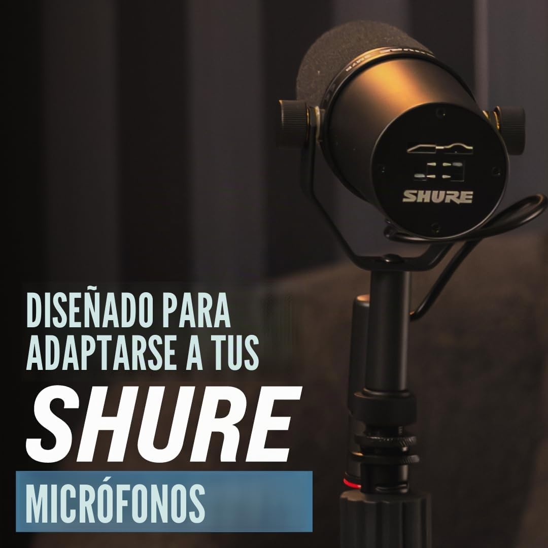 Shure by Gator Broadcast Desk Series; Pie de micrófono de escritorio Shure de base redonda con embrague giratorio de altura estándar ajustable y base de 6"; (SH-DESKTOP1)