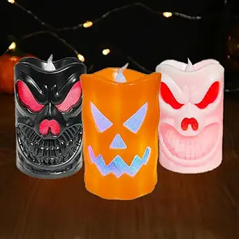 Partysanthe Halloween Pumpkin Light LED Halloween Party Halloween Decoration Pumpkin Decorative Prop Pumpkin Halloween Decoration Ornament Light - Pack of 3pcs