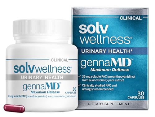 Image of Solv Wellness GennaMD Cranberry Supplement for Urinary Tract Health Support - Advanced 36 mg Soluble PAC from 100% Cranberry Juice Extract - Small, Easy-to-Swallow Capsules - 30 Capsules