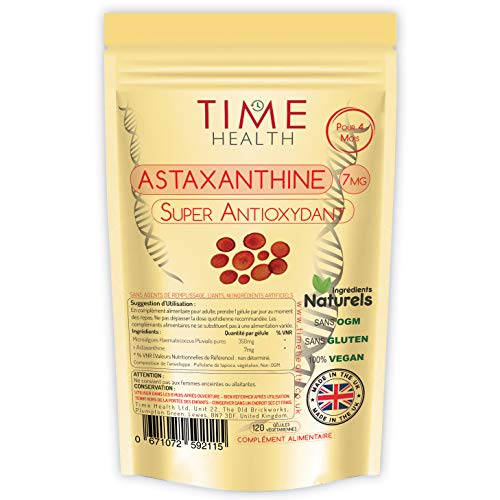 Astaxanthin - Optimal Dose - Super Antioxidant - 350mg Haematococcus Pluvialis - 7mg Astaxanthin - 100% Pure Natural Bioavailable 4 & 6 Month Supply - UK Manufactured (120 Capsules - Poche)