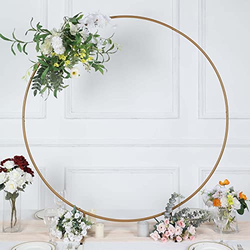 Efavormart 4Ft Gold Metal Balloon Circle, Flower Frame Backdrop Stand, Round Wedding Arch Arbor #TOP26