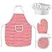 Set da Chef per Bambini, Grembiule Cucina Bambini, Set da Cucina e da Forno con Cappello Cuoc, Guanto da Cucina & Tappetino per Bambina Gioco di Ruolo, 3-8 Anni