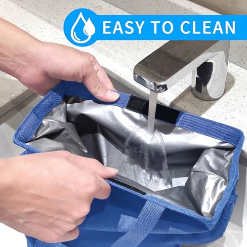 Image of Homelove Hanging Car Trash Can with 4 Storage Pockets, Waterproof Leakproof Oxford Auto Garbage Bag, Adjustable Garbage Bag, Foldable Car Trash Bin Fit for Truck, SUV, Home, Office