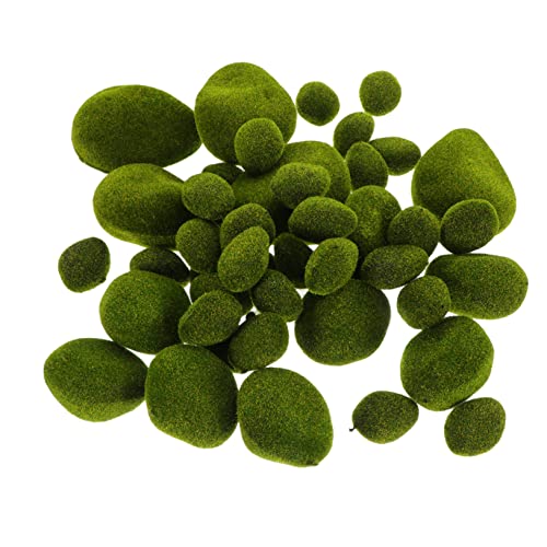 OSOLADY Artificial Moss Stone Garden Decor Fake Stone Ornament 43pcs Decorative Faux