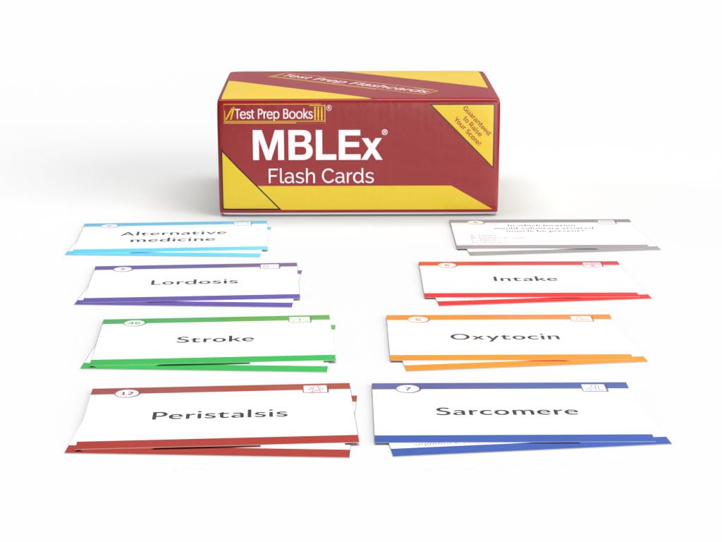Tarjetas de estudio MBLEx: preparación para el examen MBLEx 2024-2025 con preguntas de examen de práctica para el examen de licencia de masaje y carrocería [3ª edición]