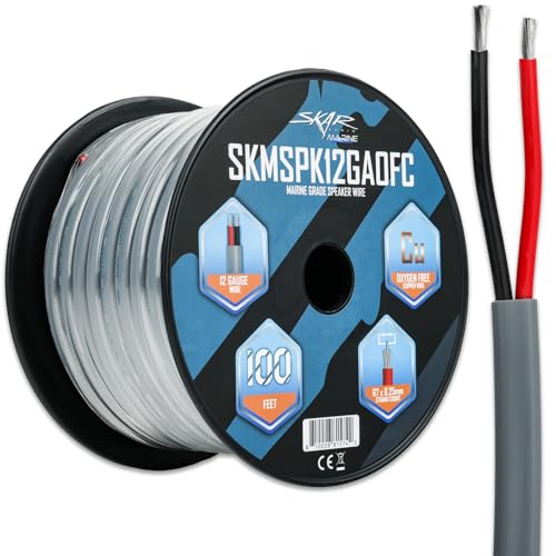 Fil de haut-parleur Skar Audio cuivre étamé 12 AWG pour home cinéma