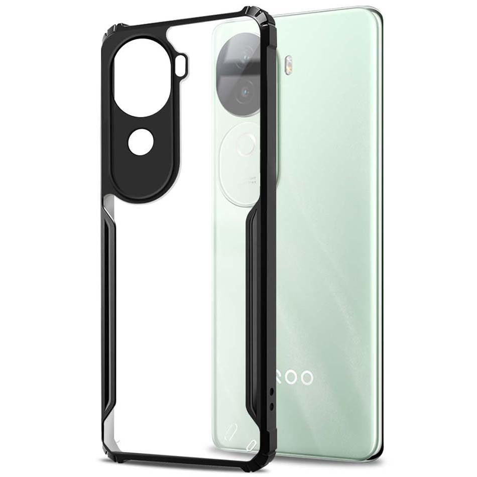 Fashionury Shockproof Crystal Clear Back Cover Case for Vivo V40e 5G / iQOO Z9s 5G | Protective Design | 360 Degree Protection | Transparent Back Cover Vivo V40e 5G / iQOO Z9s 5G (Black Bumper) (B0DFVLXMZR) Amazon Price History, Amazon Price Tracker