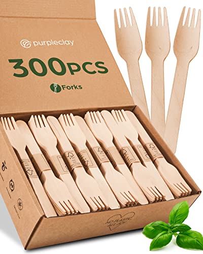 Purpleclay WC300F Wooden Disposable Forks cover