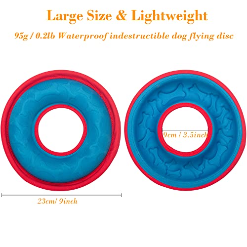 Hongezey Indestructible Dog Flying Discs, Interactive Dog Flyer Toys, Feedable Lightweight Dog Catch And Fetch Toys For Small Medium Large Dogs, Floats In Water & Safe On Teeth, 9 Inch (Blue, 1Pack) #TOP1