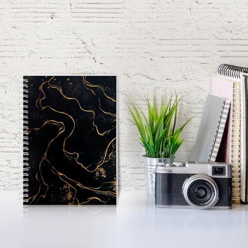 Álbum reutilizable para colección de pegamentos A5, negro y mármol, para adultos, con 37 hojas de papel desprendible, organizador para journal, planner y scrapbook miniatura 6