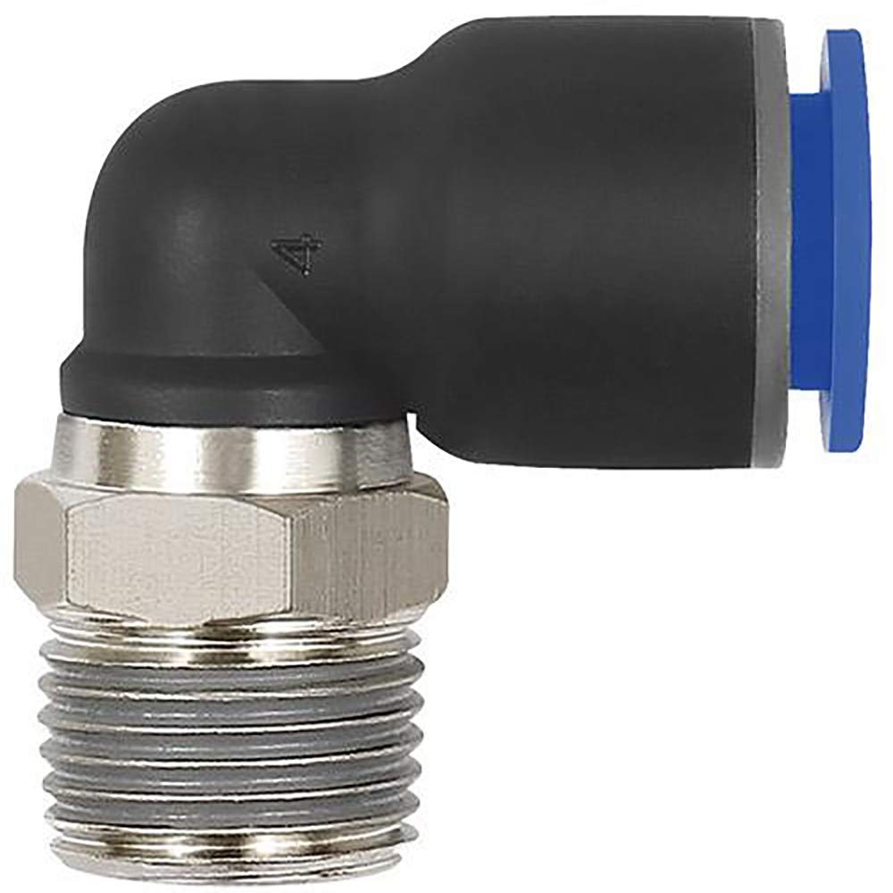 RIEGLER 109282-126.018-8 - Racor tipo L (1 unidad, giratorio, R 1/8 exterior, diámetro de 8 mm, 1 unidad)