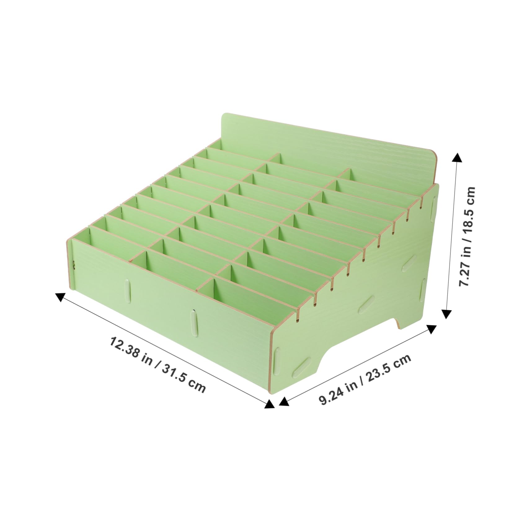 Gadpiparty Caja Organizadora para Almacenamiento Compartimentos Múltiples de Madera Verde de Teléfono Celular y Objetos Pequeños en Escritorio y Dormitorio
