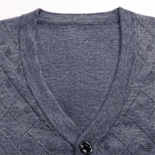 Mens Wool Fashion Sleeveless Sweater Cardigan V Neck Slim Fit Jumpers Knitwear Casual Warm Vest2