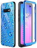 Temdan Samsung Galaxy S10 Plus Case, Fingerprint ID with Built-in Screen Protector Full Body Heavy Duty Protection Shockproof Cover for Samsung Galaxy S10 Plus 6.4 inch 2019 (Blue)