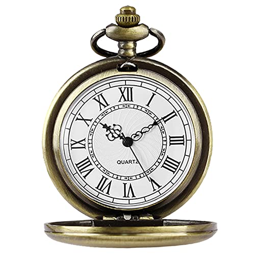 Image of Smooth Pocket Watch Alloy Steel Quartz Roman /Arabic Numerals with 37cm Chain for Father's Day Xmas Best Gifts