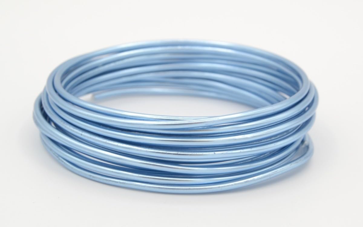 celloexpress Aluminium Craft Wire - 3mm x 5m (Diameter x Length) - Aluminium Wire 9 Guage (Light Steel Blue)
