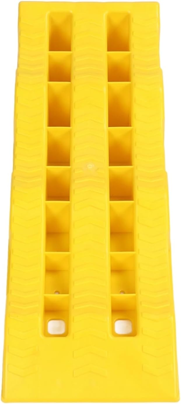2pcs RV Leveling Ramps 3 Stage Yellow Trailer Camper Wheel Chocks for Stabilizing Uneven Ground and Parking RV Leveling Blocks