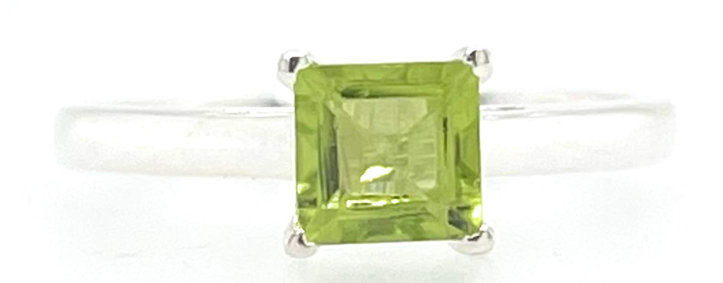 Natural Rocks by KalaNatural 1ct Peridot 925 Solid Sterling Silver Ring Size 7, 8