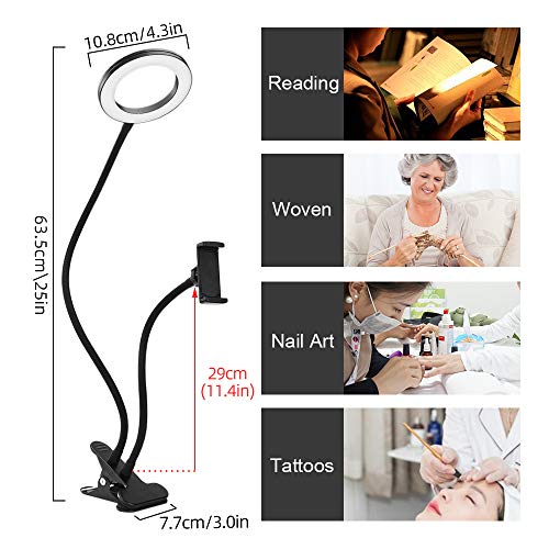 Sunbaca Clip On Led Selfie Ring Light com suporte para telefone celular Regulável Flexível Maquiagem