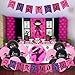 Fangleland Ninja Girl Birthday Party Decorations Pink Happy Birthday Banner Ninja Balloons, Cake Toppers for Ninja Master Theme Party Supplies