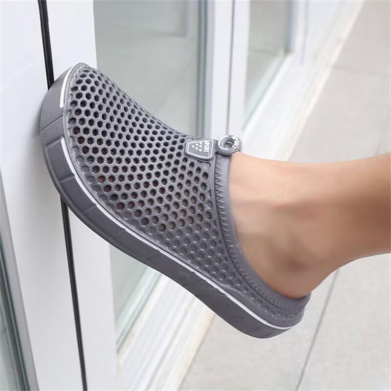 Zonkacen Male Female Non Slip Wrap Toe Comfortable Beach Shoes for Summer Athletic Street Walking Wading Travel Aqua Upstream Surfing Bath Gray Men 8.5/Women 10