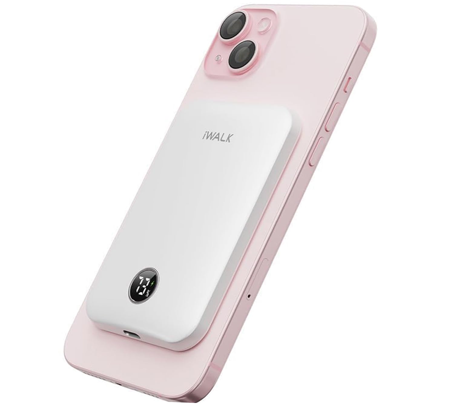 iWALK Power Bank per Magsafe, 5000mah Magnetico Powerbank, 18w PD Ricarica Rapida, USB-C Wireless Caricatore, compatibile con Custodie MagSafe, iPhone 15 Pro Max/15 Pro/15/14/13/12, Bianco
