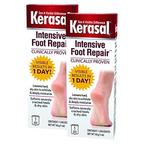 Kerasal Intensive Foot Repair Skin Healing Ointment for Cracked Heels and Dry Feet 1 oz , 2 Count, (Pack of 2) Cover