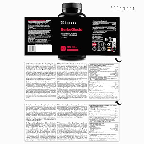 Miniatura 4 de BerbeGlucid - Para Metabolizar el Exceso de Glucosa y Carbohidratos - Berberina, Morera, Canela, Cromo y Probiótico - 90 Cápsulas Veganas, Sin Aditivos, Sin Gluten, Sin GMO