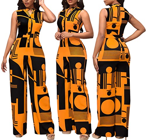 Lachmose Women's Sexy V Neck Jumpsuits Elegant Long Sleeve Button Down Straight Long Pants Business Romper With Pockets #TOP1