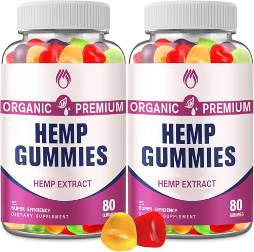 MSLOTAL Hemp Gummies for Sleep,Anxiety,Pain High Potency Hemp Supplement Edible Bear Gummy for Adults Extra Strength Pure Natural Hemp Oil Extract Vegan (2 Packs)
