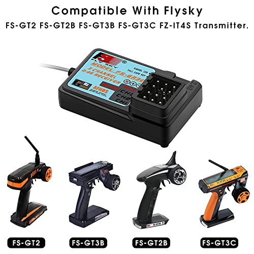 Flysky GR3E Receiver 2.4G Waterproof FS-GR3E 3CH Receiver for Flysky FS-GT2 FS-GT2B FS-GT3B FS-GT3C FZ-IT4S RC Car Boat (1 Pc) by GLOBACT - Image 2