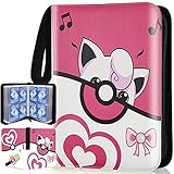 Das beste Geschenk - Dieser Sammelkarten Album ist das beste Geschenk für Kartensammler, und die niedlichen Muster werden bei Kindern ein Hit sein. Kompatibel mit Pokemon-Karten, Sammelkartensammlungen, Yu-Gi-Oh-Karten, Fußballkarten, Baseballkarten, Coupons, Mini-Fotos und mehr.