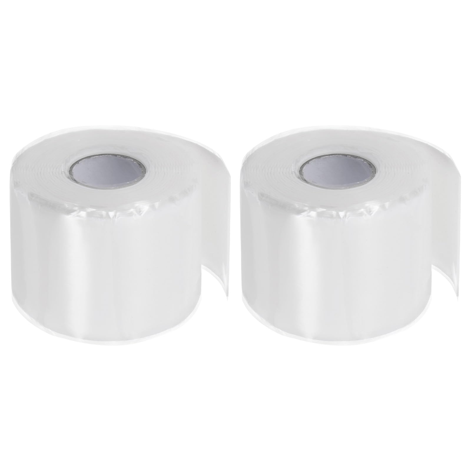 QUARKZMAN 2 Rollos de Cinta de Silicona Autoadhesiva 2" x 10' x 0.04" Cinta de Goma Impermeable para Agua Tuberías Sellado Mangueras Fugas Reparación Silicona Agarre Sellado Blanco