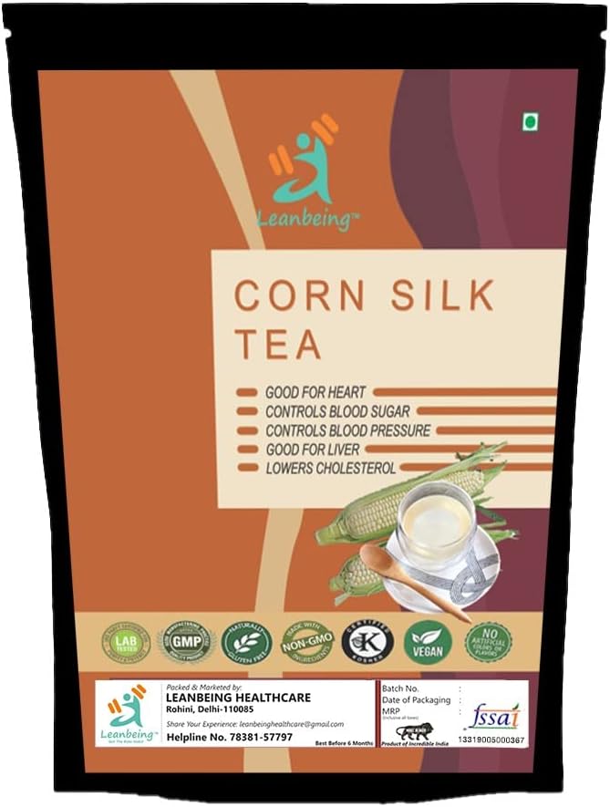 Leanbeing Corn Silk Tea for Kidney Stones & Liver Cleansing - Maize Hair Tea - Natural - 50gm | Supports Urinary Tract Health | Natural Source of Vitamins & Antioxidants