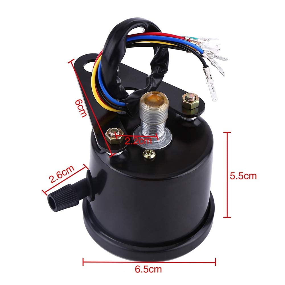 Tachimetro universale per moto, misuratore contachilometri con doppio display digitale 12V, misurazione della velocità massima 160 Km/h(Nero)