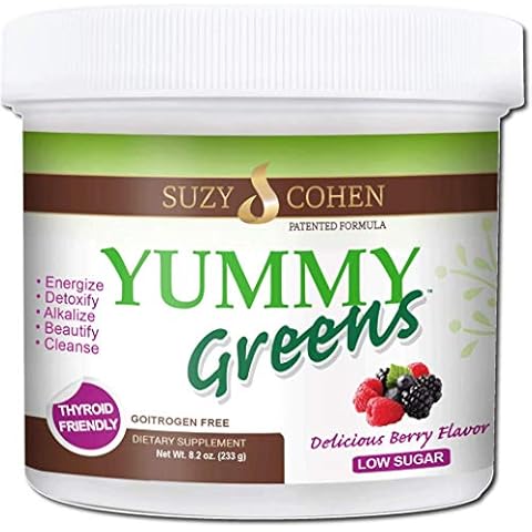 Yummy Greens Drink Mix with Sea Lettuce, Dulse, Acai, Pineapple and probiotic for Energy, Vitality and Wellness. Product is Patented, Gluten Free, Thyroid Friendly and goitrogen Free Cover