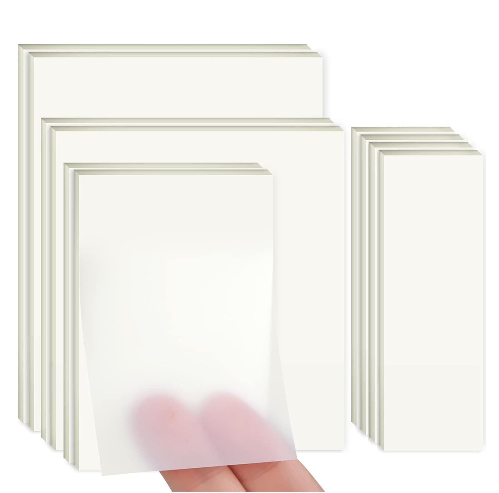 500 Sheets 4 Sizes Clear PET Self Adhesive Transparent Sticky Notes