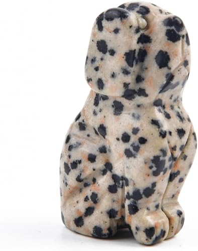 YGLINE Figura de animales de cristal tallada para perro, escultura de estatua de cachorro, decoración para el hogar